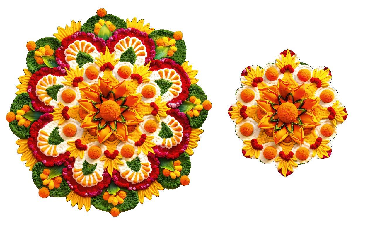 3D Marigold Rangoli
