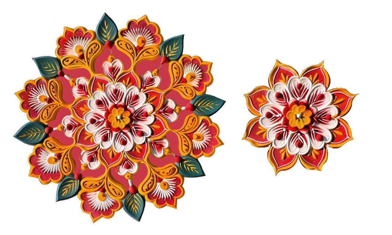3D Multi-flower Rangoli